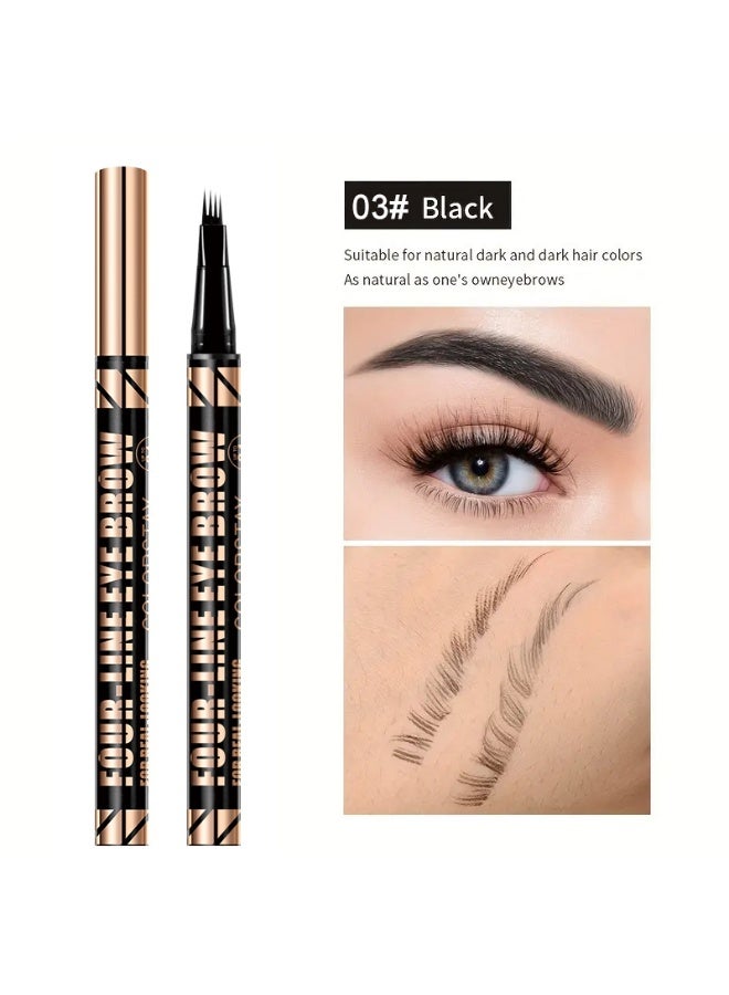 QICIY Waterproof 4-Prong Liquid Eyebrow Pencil, Cosmetics - Image 1